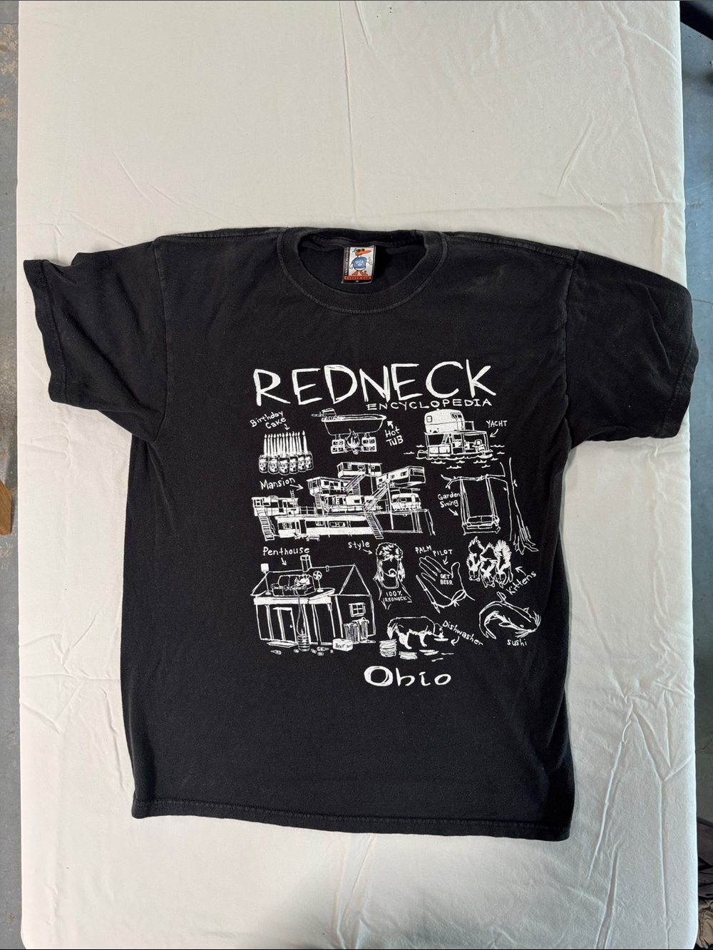 Black "Redneck Encyclopedia" Graphic Tee - Ohio